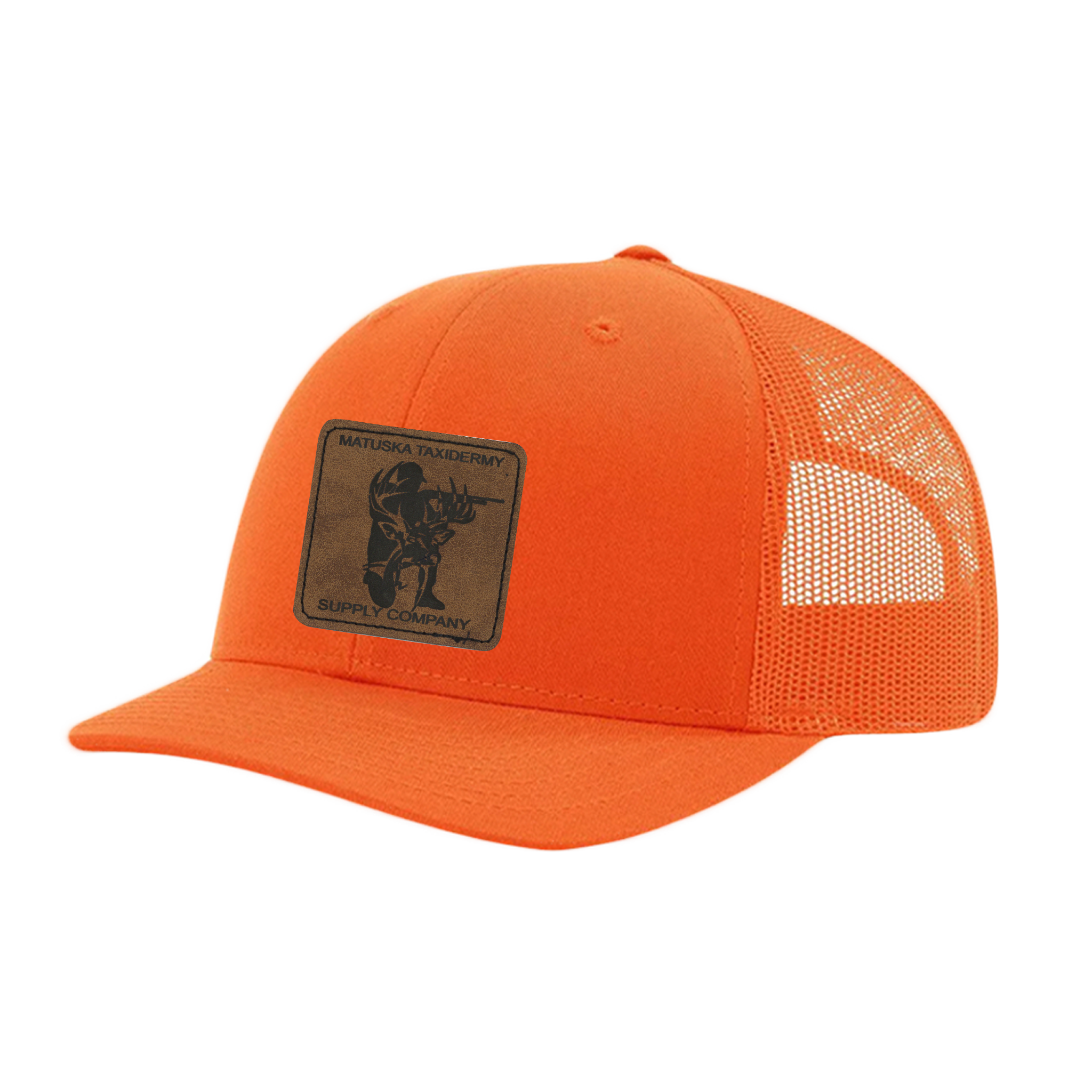 Adjustable Trucker Hat - Orange (Hunting Patch)