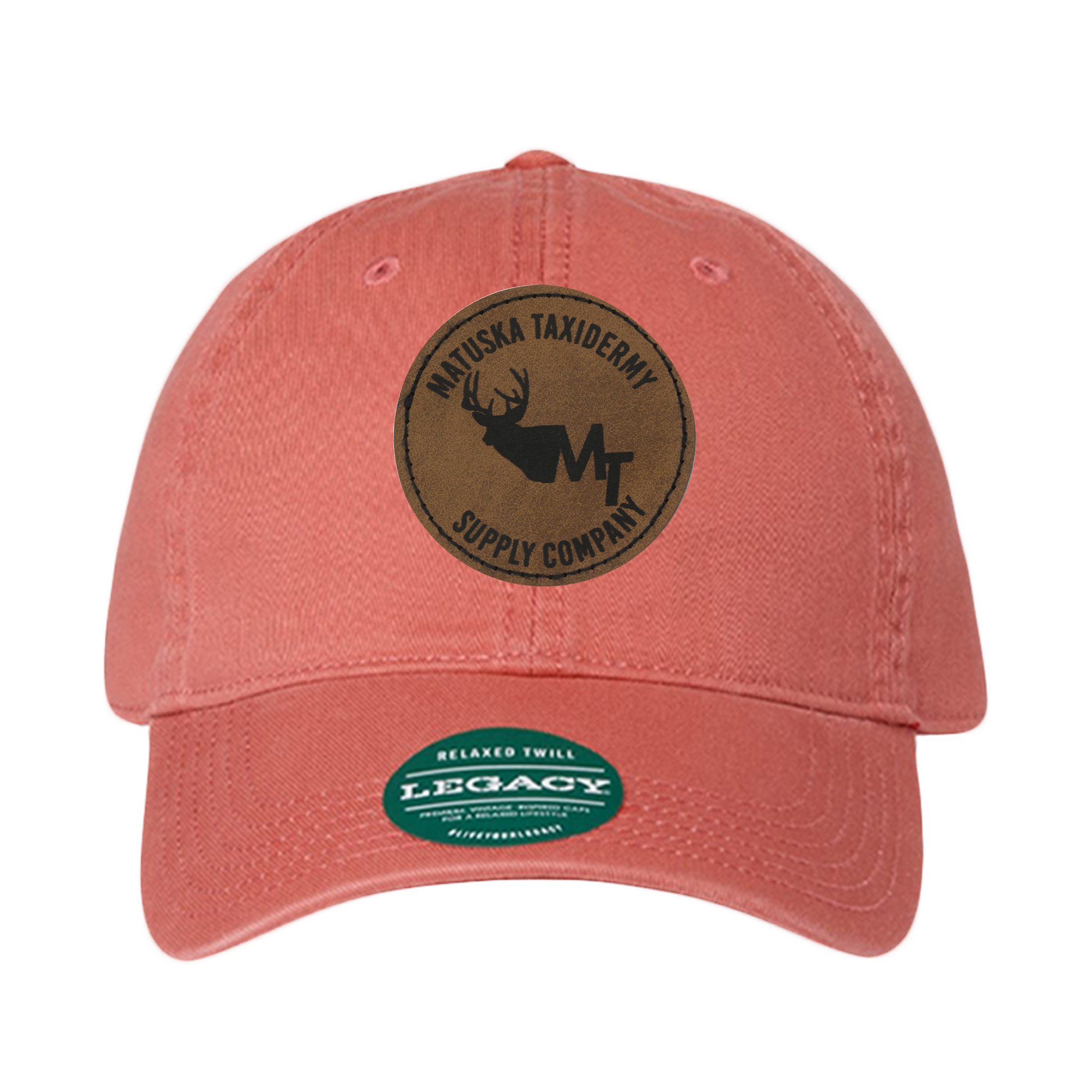 Adjustable Baseball Hat - Coral (Deer Patch)