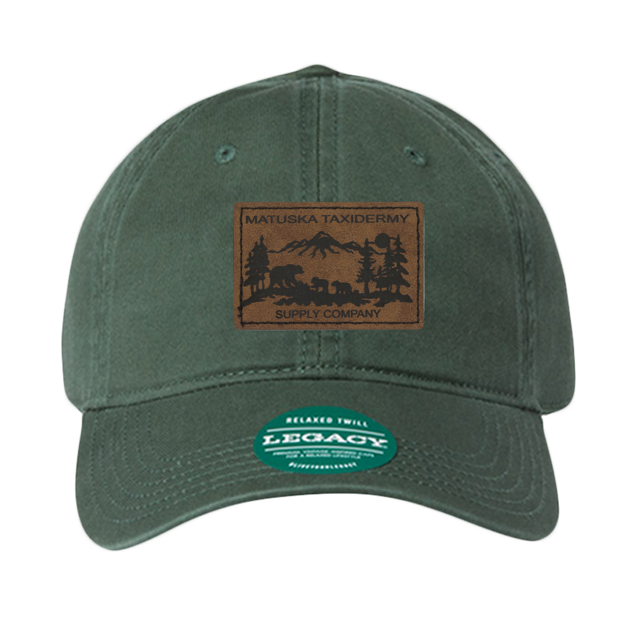 Adjustable Baseball Hat - Green (Bear Patch)