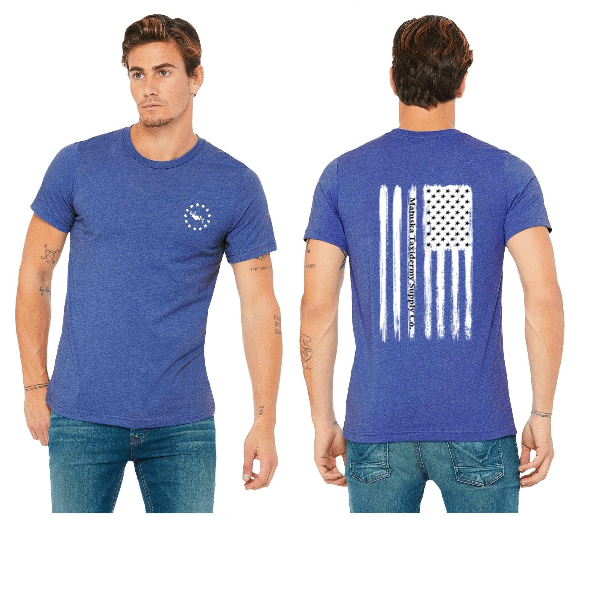 American Flag T-Shirt Blue - Matuska Taxidermy Supply Company