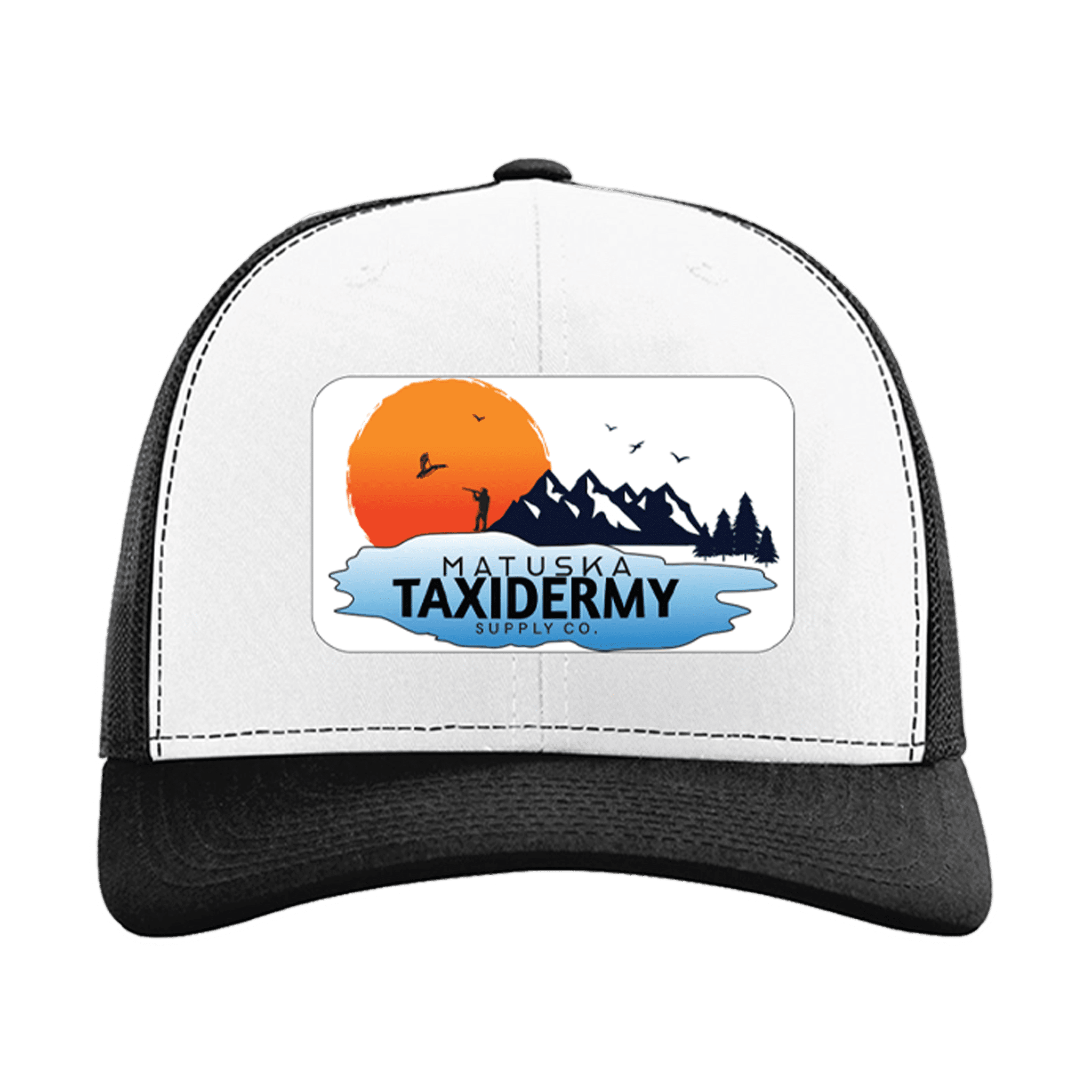 White/Black Sunset Trucker Hat - Matuska Taxidermy Supply Company